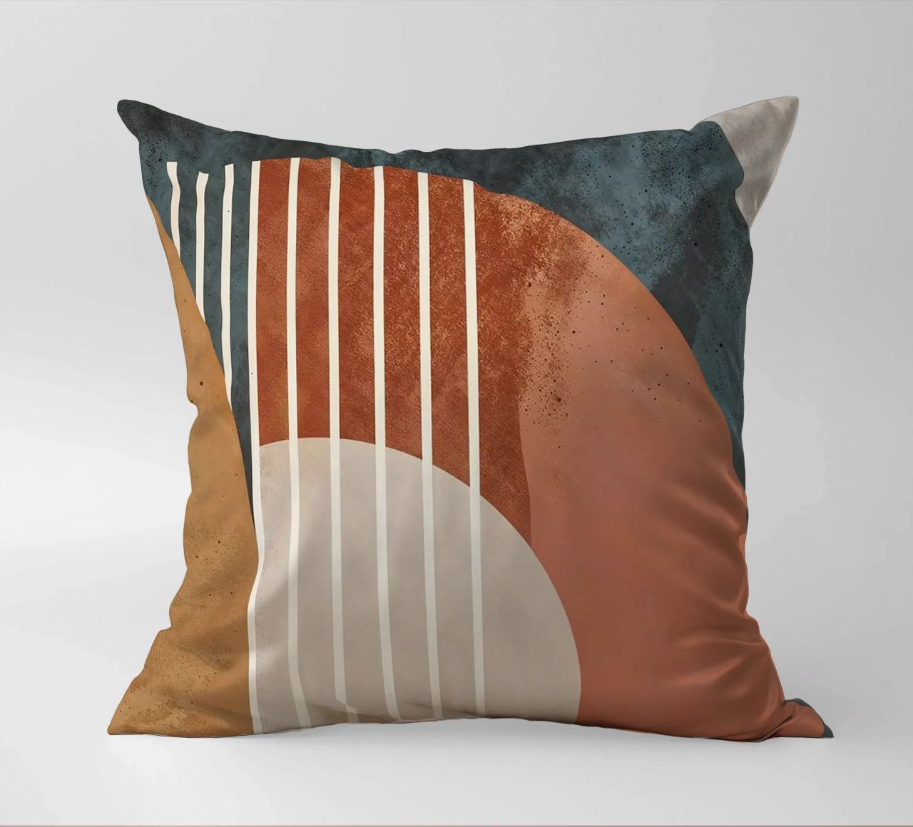 forme geometriche linee ad arco colori pastello curve arco astratto cuscino da Gloria A Kifyuk