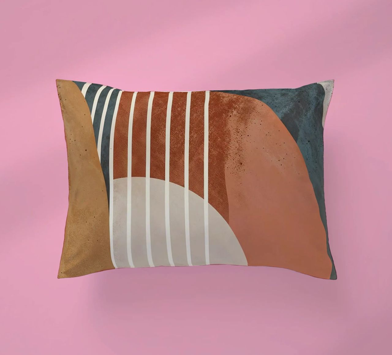 forme geometriche linee ad arco colori pastello curve arco astratto cuscino da Gloria A Kifyuk