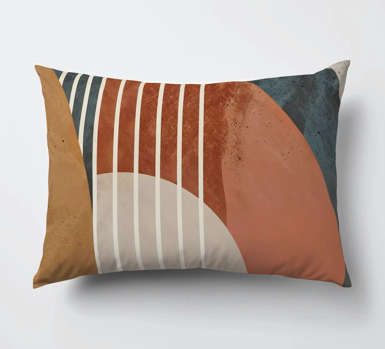 forme geometriche linee ad arco colori pastello curve arco astratto cuscino da Gloria A Kifyuk