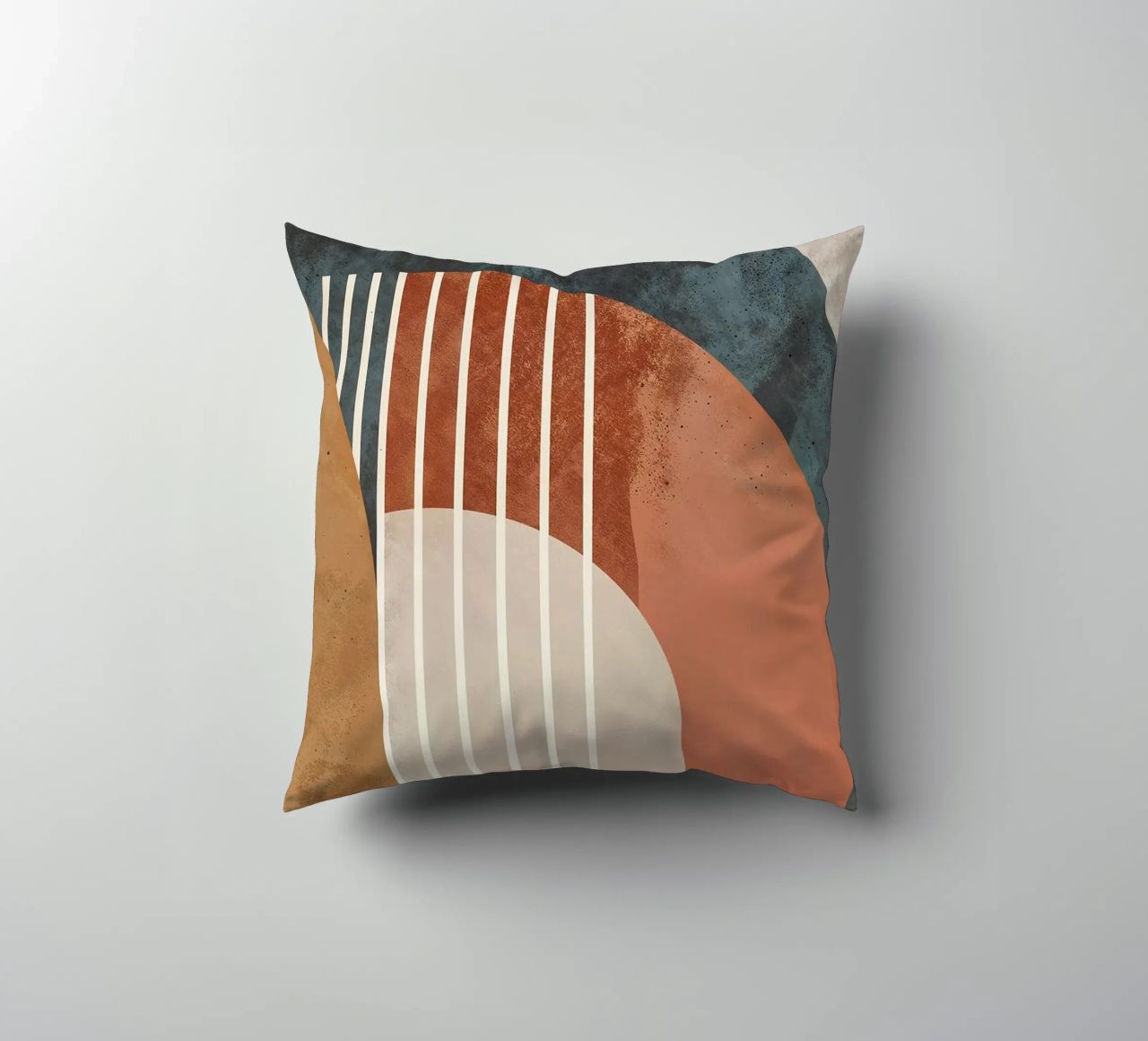 forme geometriche linee ad arco colori pastello curve arco astratto cuscino da Gloria A Kifyuk