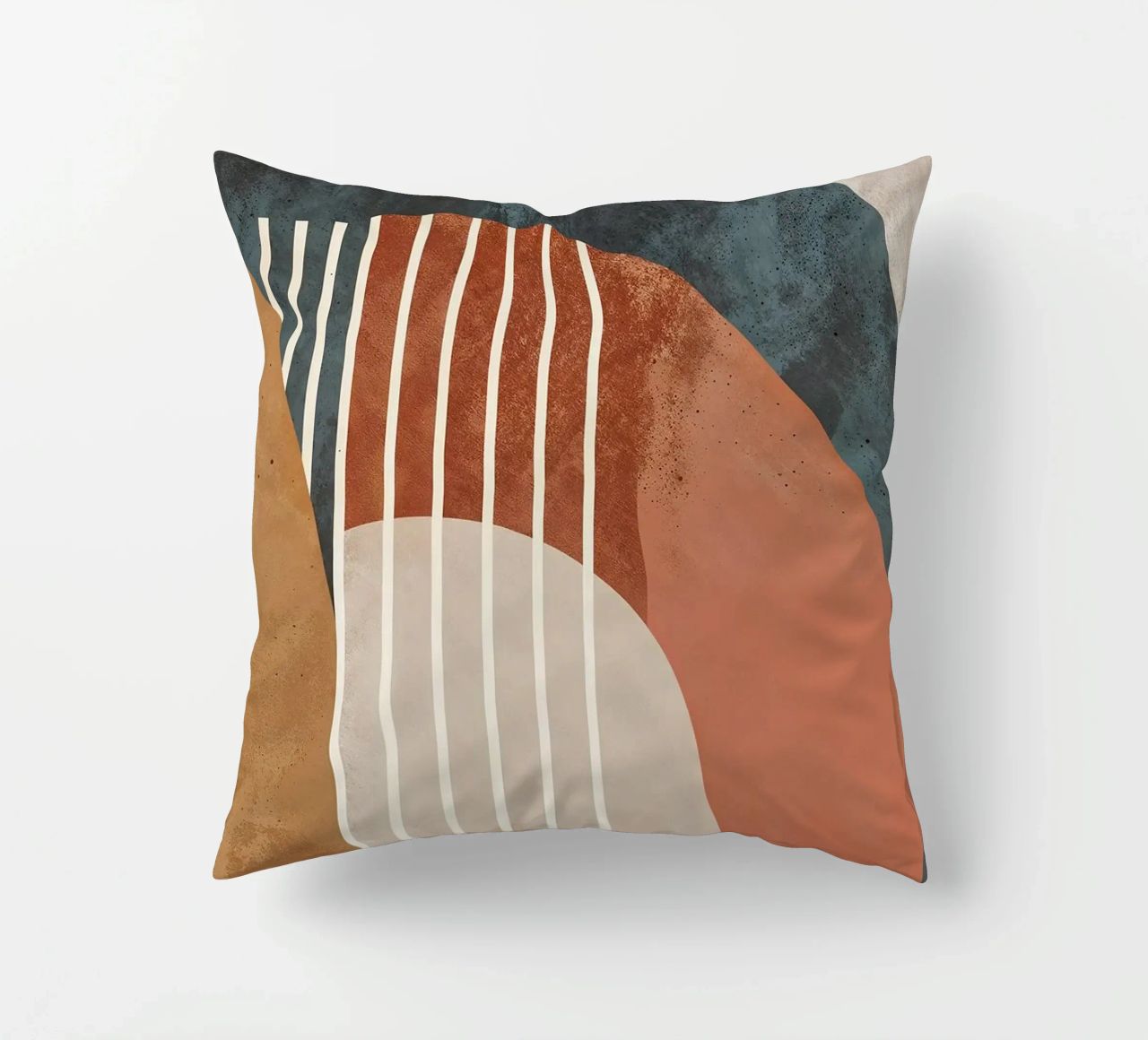 forme geometriche linee ad arco colori pastello curve arco astratto cuscino da Gloria A Kifyuk