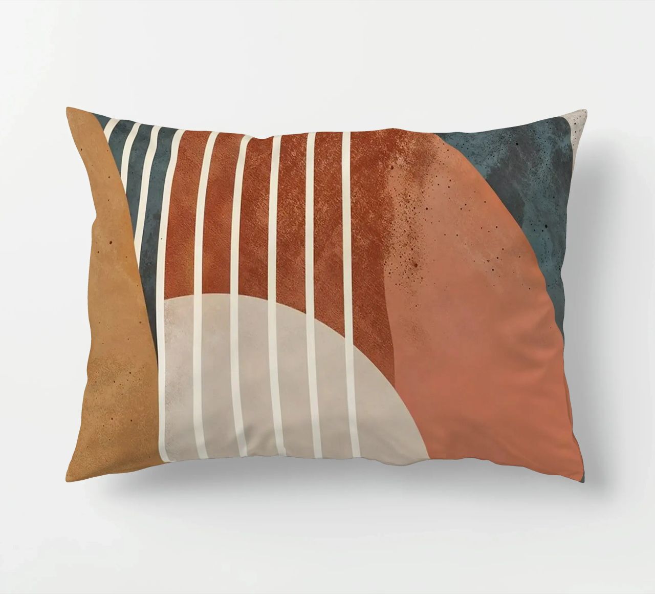 forme geometriche linee ad arco colori pastello curve arco astratto cuscino da Gloria A Kifyuk