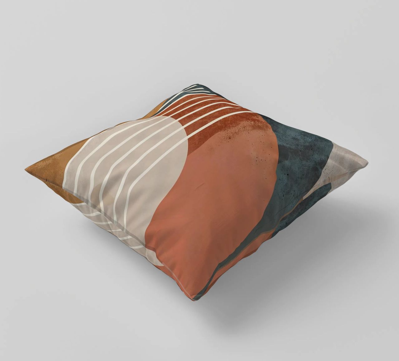 forme geometriche linee ad arco colori pastello curve arco astratto cuscino da Gloria A Kifyuk