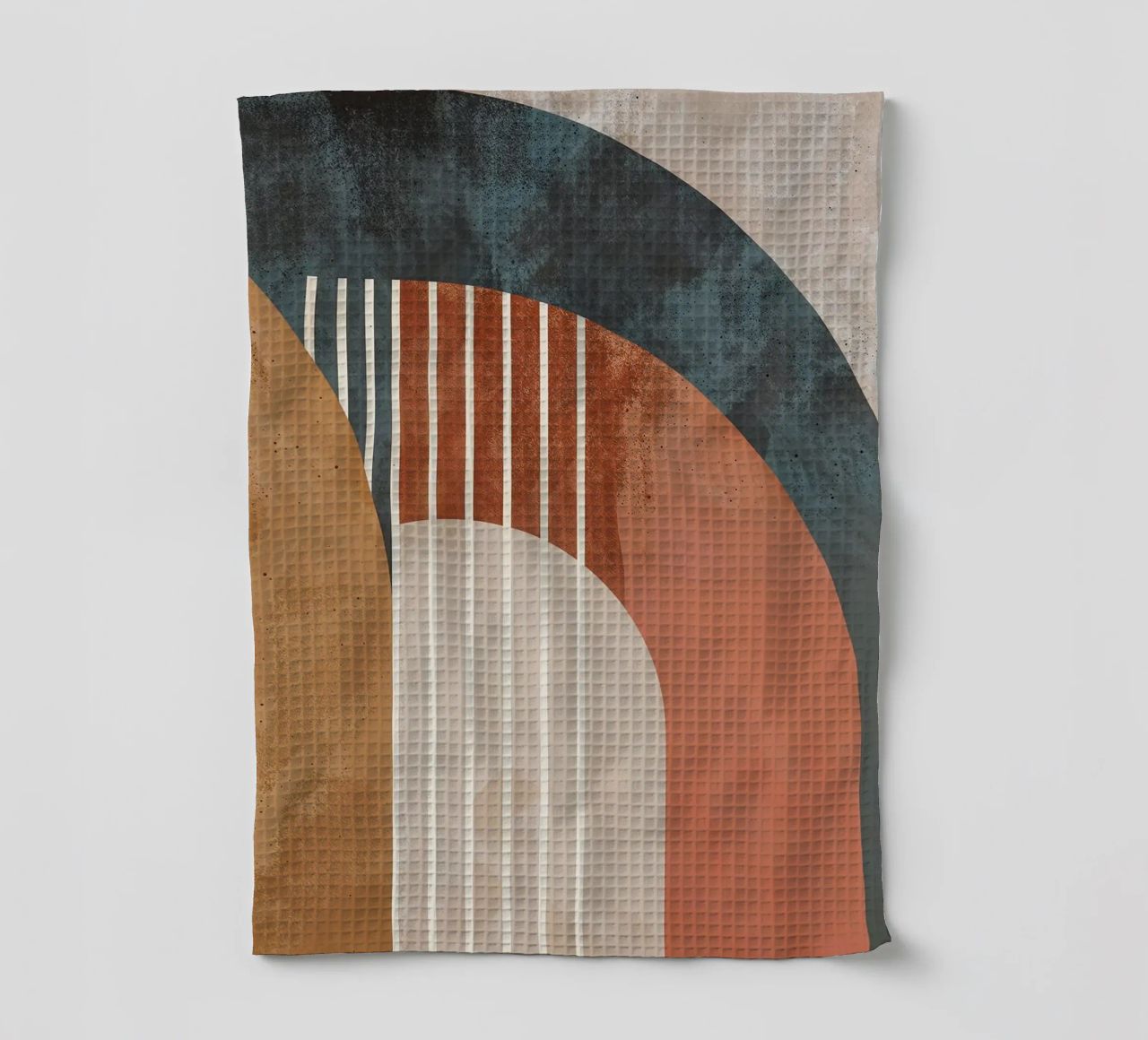 forme geometriche linee ad arco colori pastello curve arco astratto canovaccio da cucina da Gloria A Kifyuk