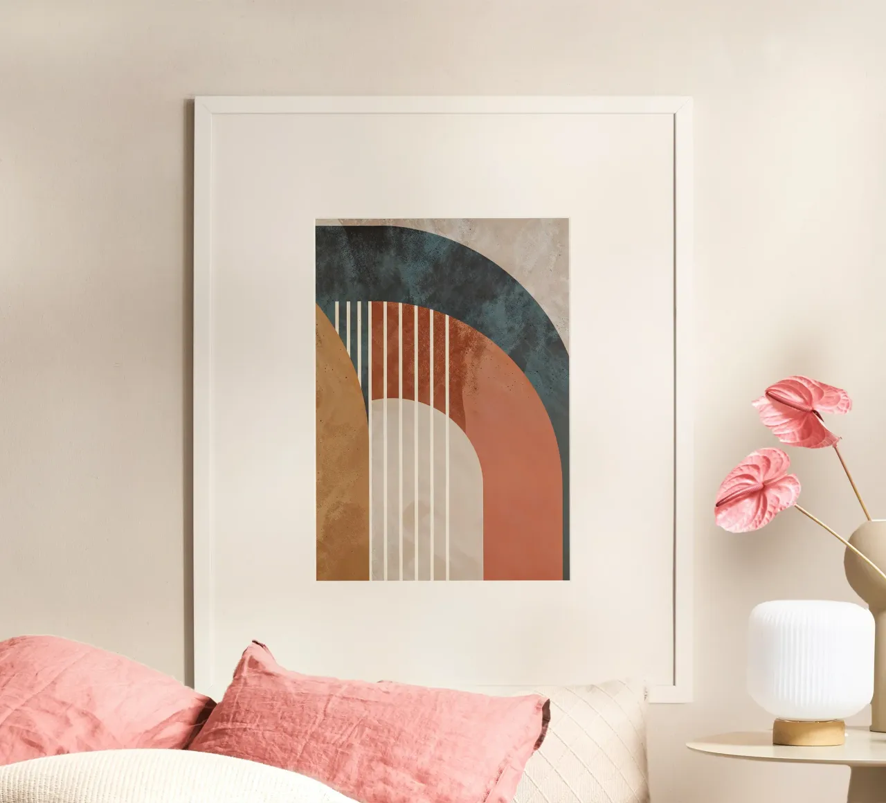 forme geometriche linee ad arco colori pastello curve arco astratto carta hahnemühle da Gloria A Kifyuk