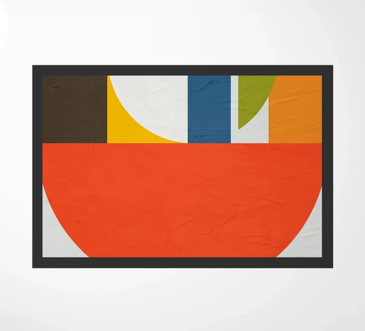 geometric shapes circle half-circle rectangles lines color b doormat by Gloria A Kifyuk