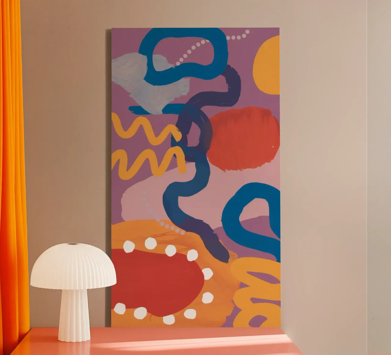 Dansende abstracte geest canvas van Zep Layers