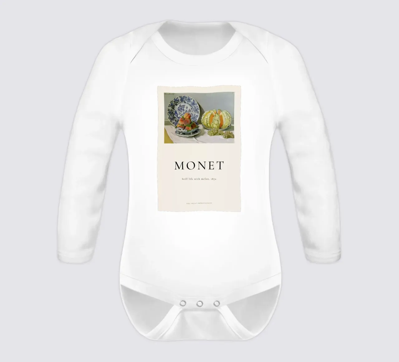 Monet - Still Life with Melon body neonato maniche lunghe da ARTOTHEK