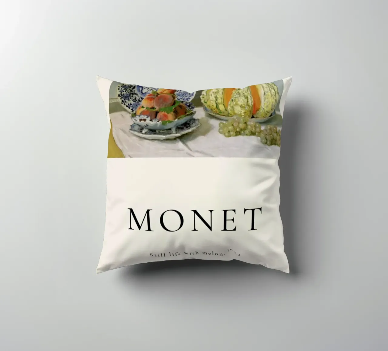 Monet - Still Life with Melon cuscino da ARTOTHEK