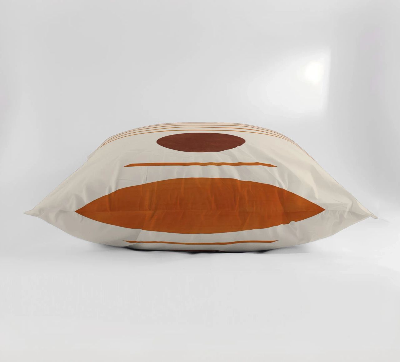 cerchio semicerchio linee curve forme geometriche arancio marrone cuscino da Hien T Huynh