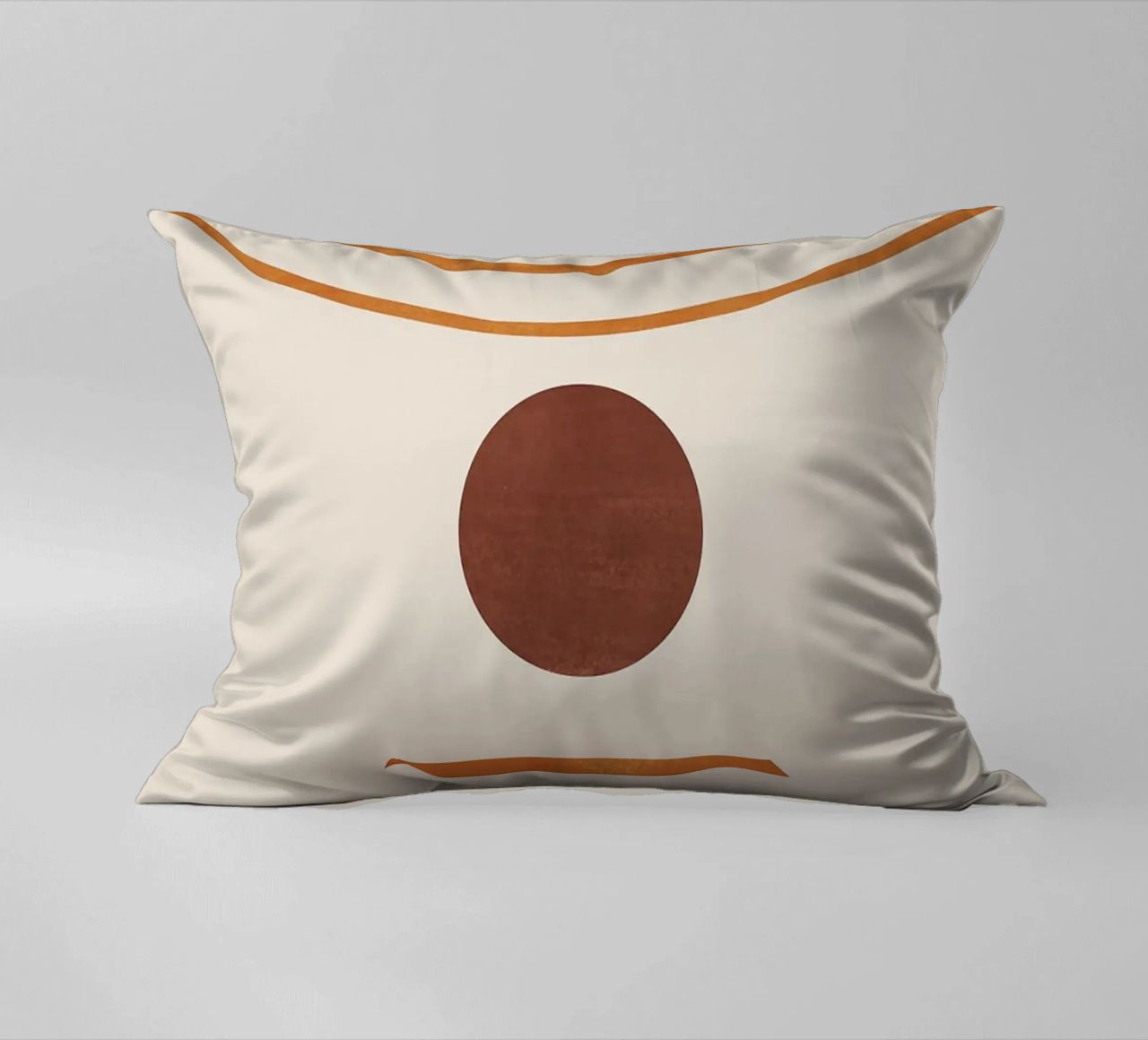 cerchio semicerchio linee curve forme geometriche arancio marrone cuscino da Hien T Huynh