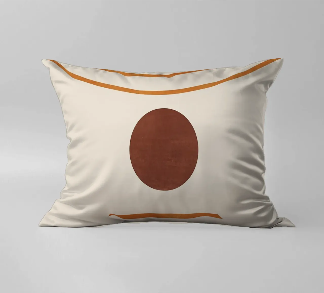 Kreis Halbkreis Linien Kurve geometrische Formen orange braun Kissen von Hien T Huynh