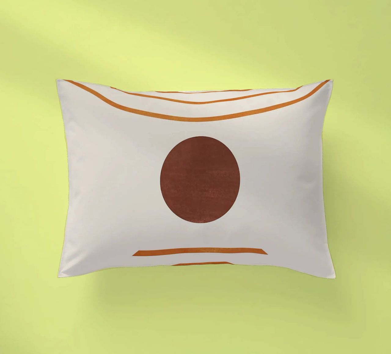 cerchio semicerchio linee curve forme geometriche arancio marrone cuscino da Hien T Huynh
