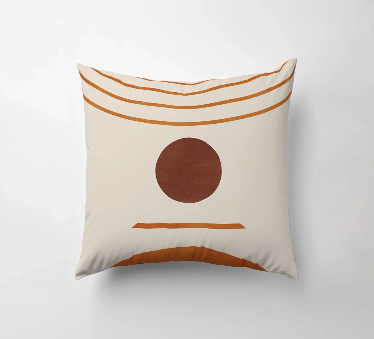 cerchio semicerchio linee curve forme geometriche arancio marrone cuscino da Hien T Huynh