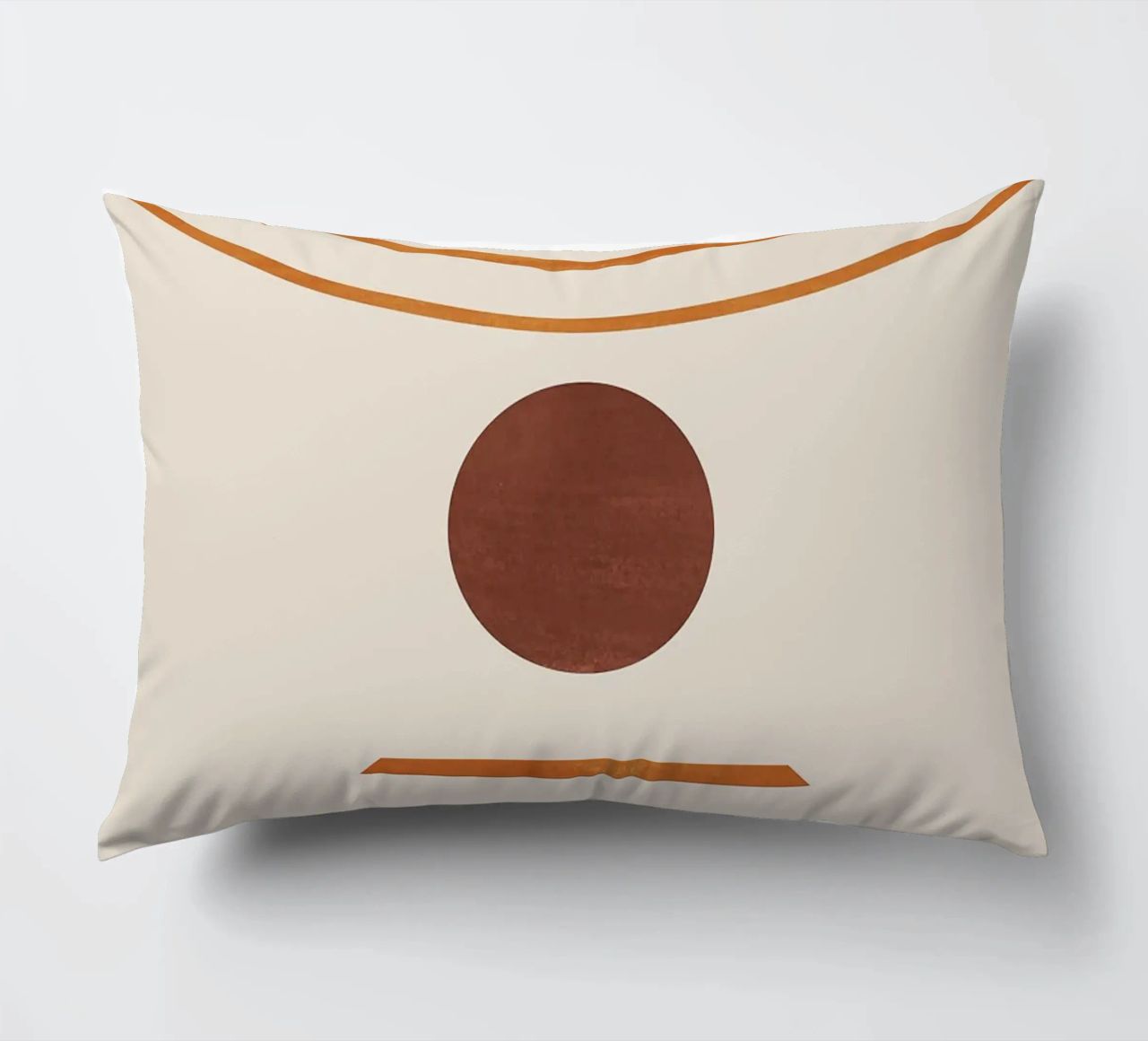 cerchio semicerchio linee curve forme geometriche arancio marrone cuscino da Hien T Huynh