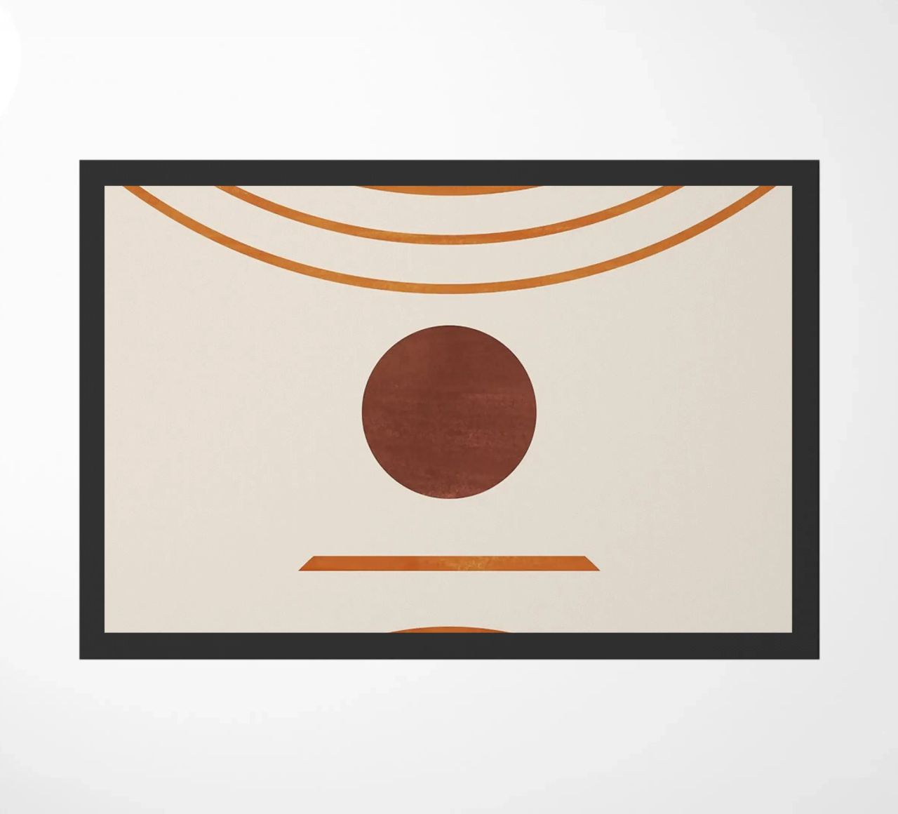 cerchio semicerchio linee curve forme geometriche arancio marrone zerbino da Hien T Huynh