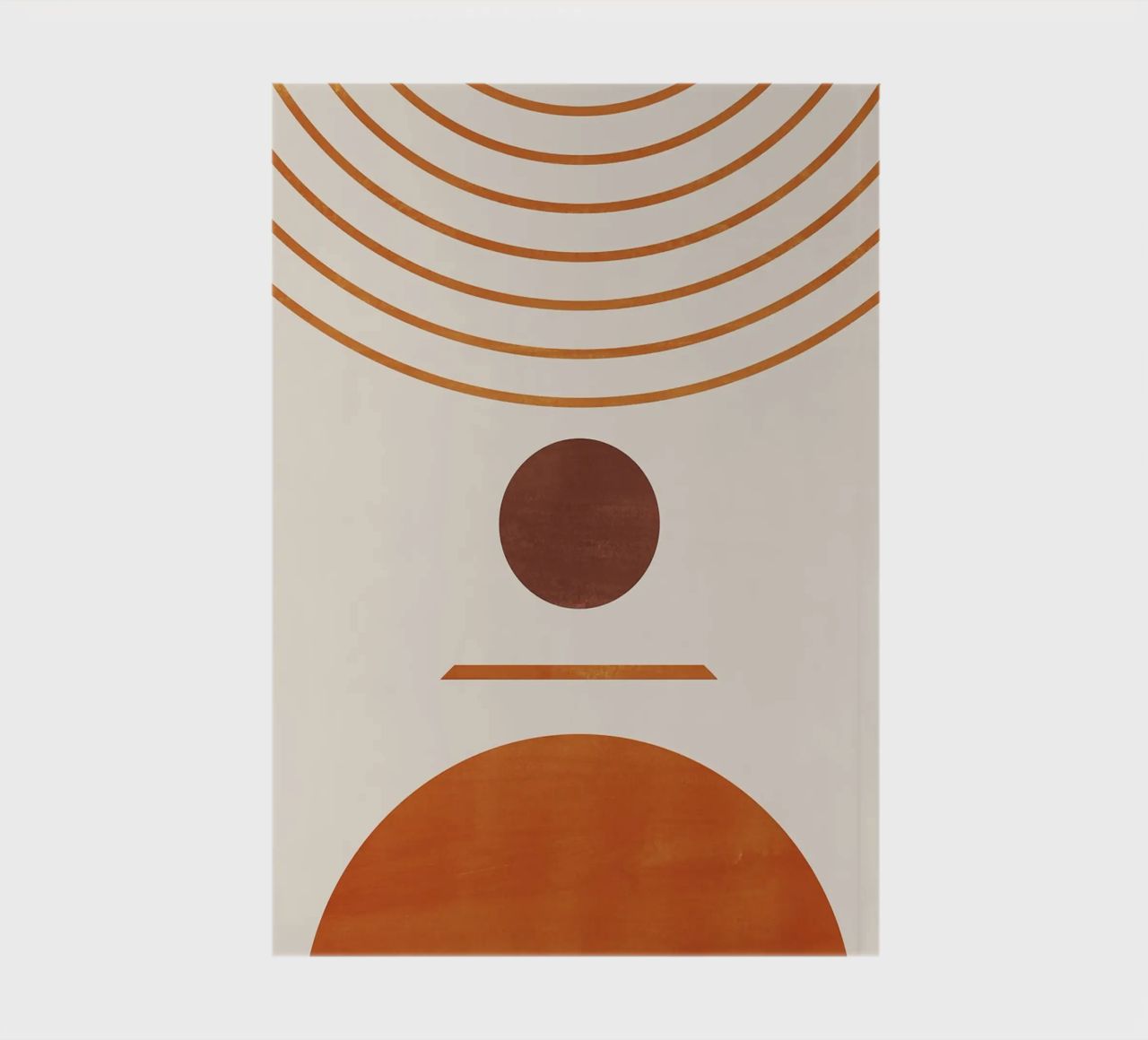 cerchio semicerchio linee curve forme geometriche arancio marrone diario da Hien T Huynh