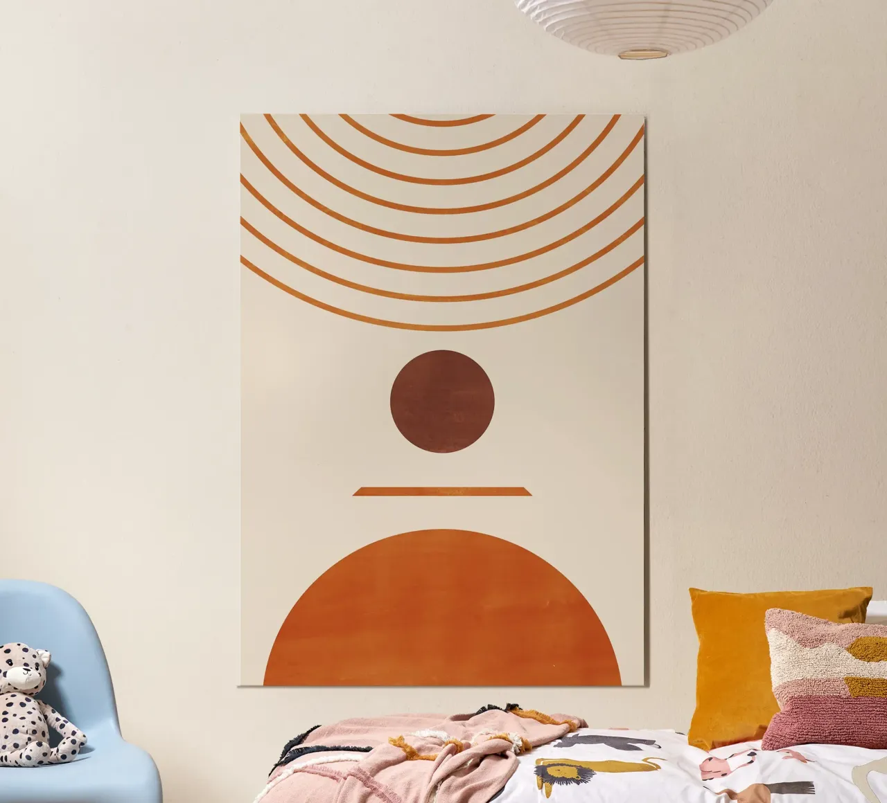 círculo semicírculo líneas curva formas geométricas naranja marrón hahnemühle de Hien T Huynh