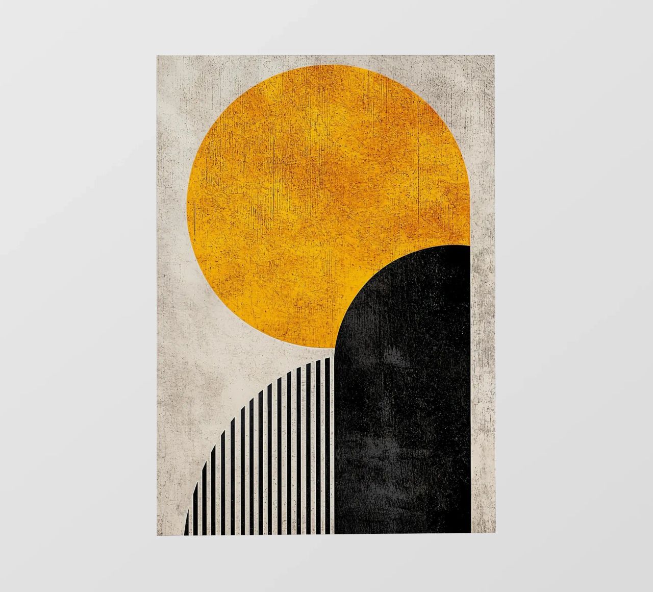 cercle jaune demi-cercle lignes verticales arc noir texture g bâche pvc de Hien T Huynh