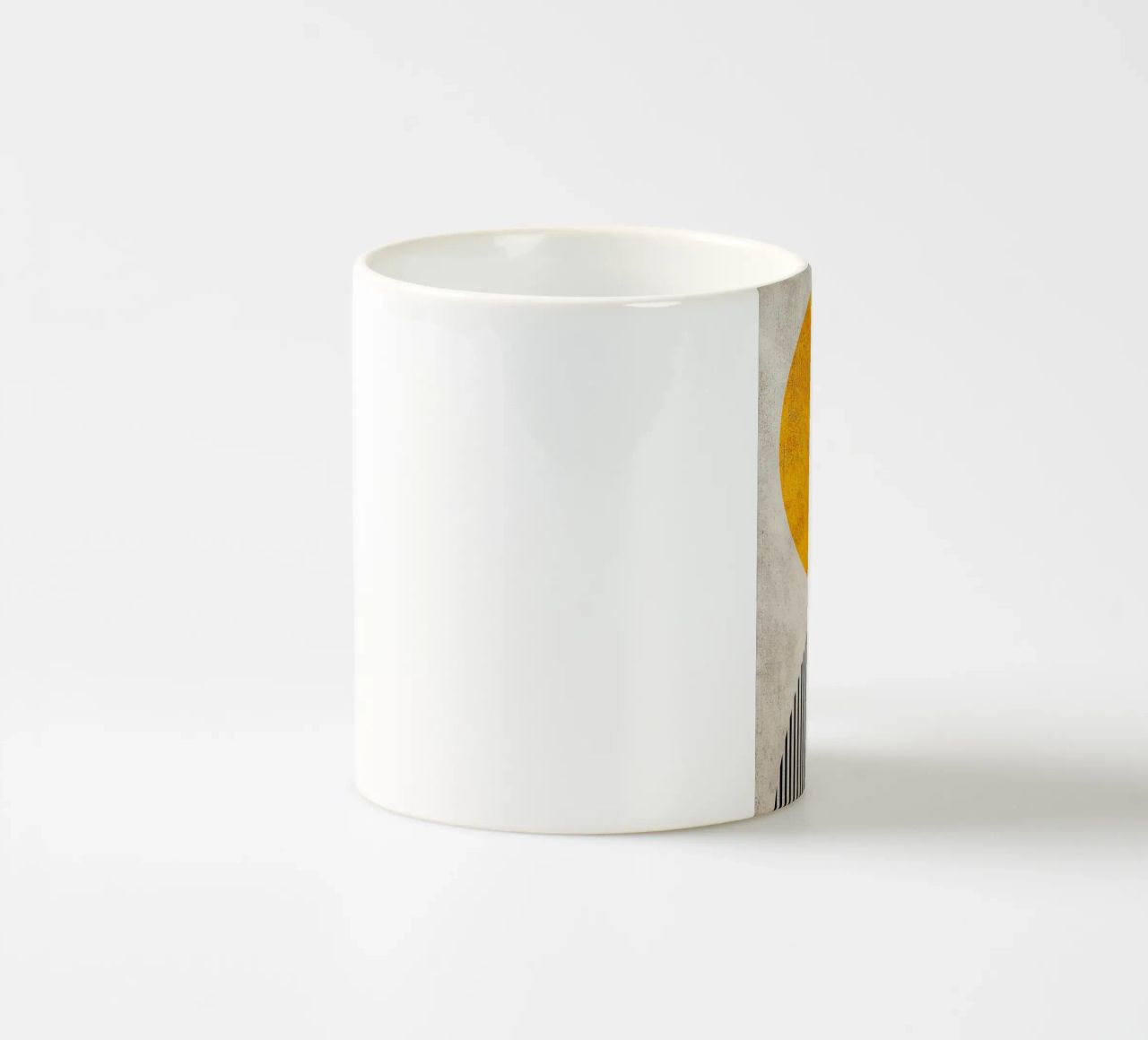 cercle jaune demi-cercle lignes verticales arc noir texture g mug en céramique de Hien T Huynh