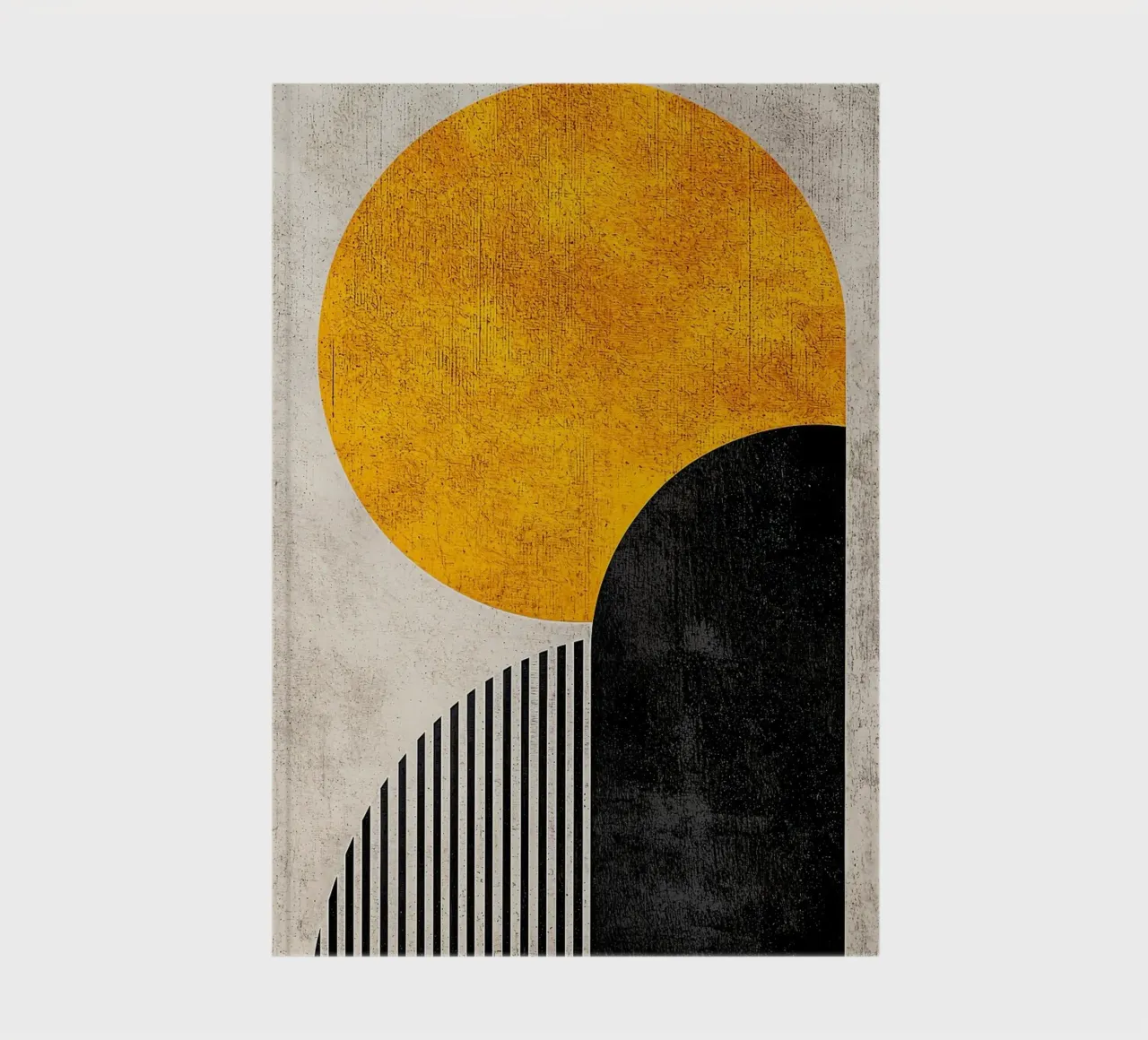 cercle jaune demi-cercle lignes verticales arc noir texture g carnet de notes de Hien T Huynh