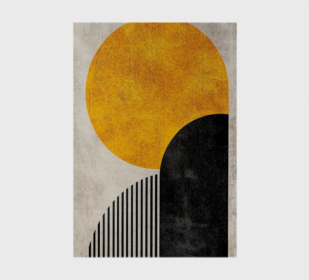 cercle jaune demi-cercle lignes verticales arc noir texture g carnet de notes de Hien T Huynh