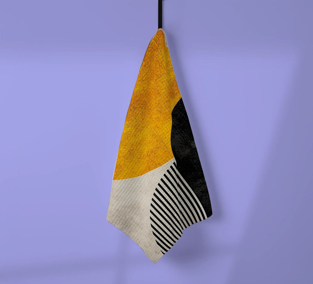 cercle jaune demi-cercle lignes verticales arc noir texture g torchon de Hien T Huynh