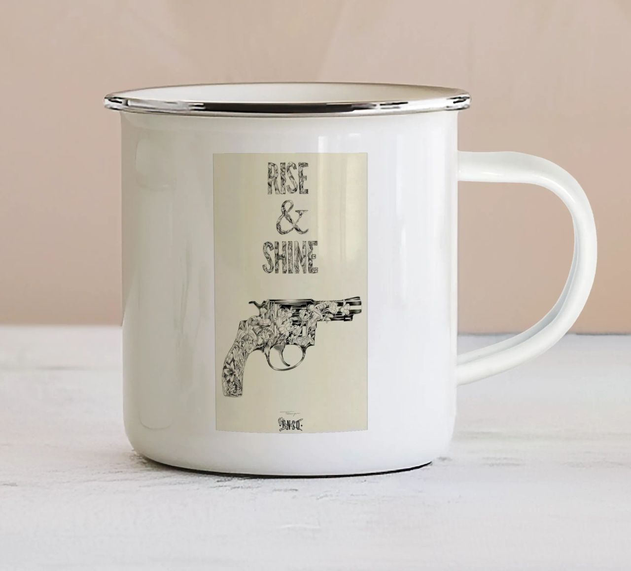 Rise And Shine tazza in smalto da Faunesque