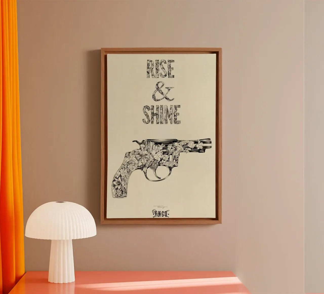 Rise And Shine canvas with Floater frame by Faunesque