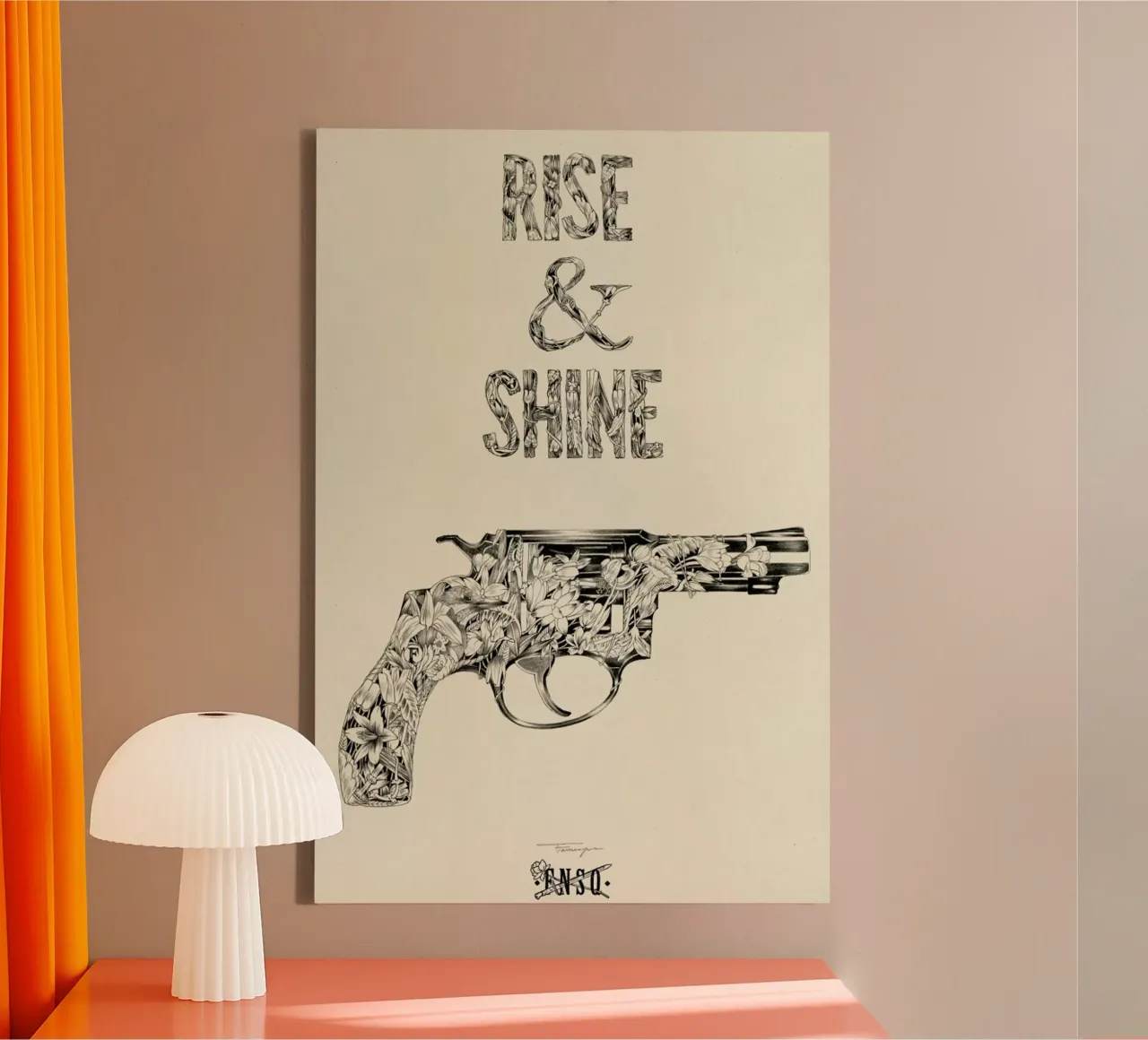 Rise And Shine canvas with Floater frame by Faunesque