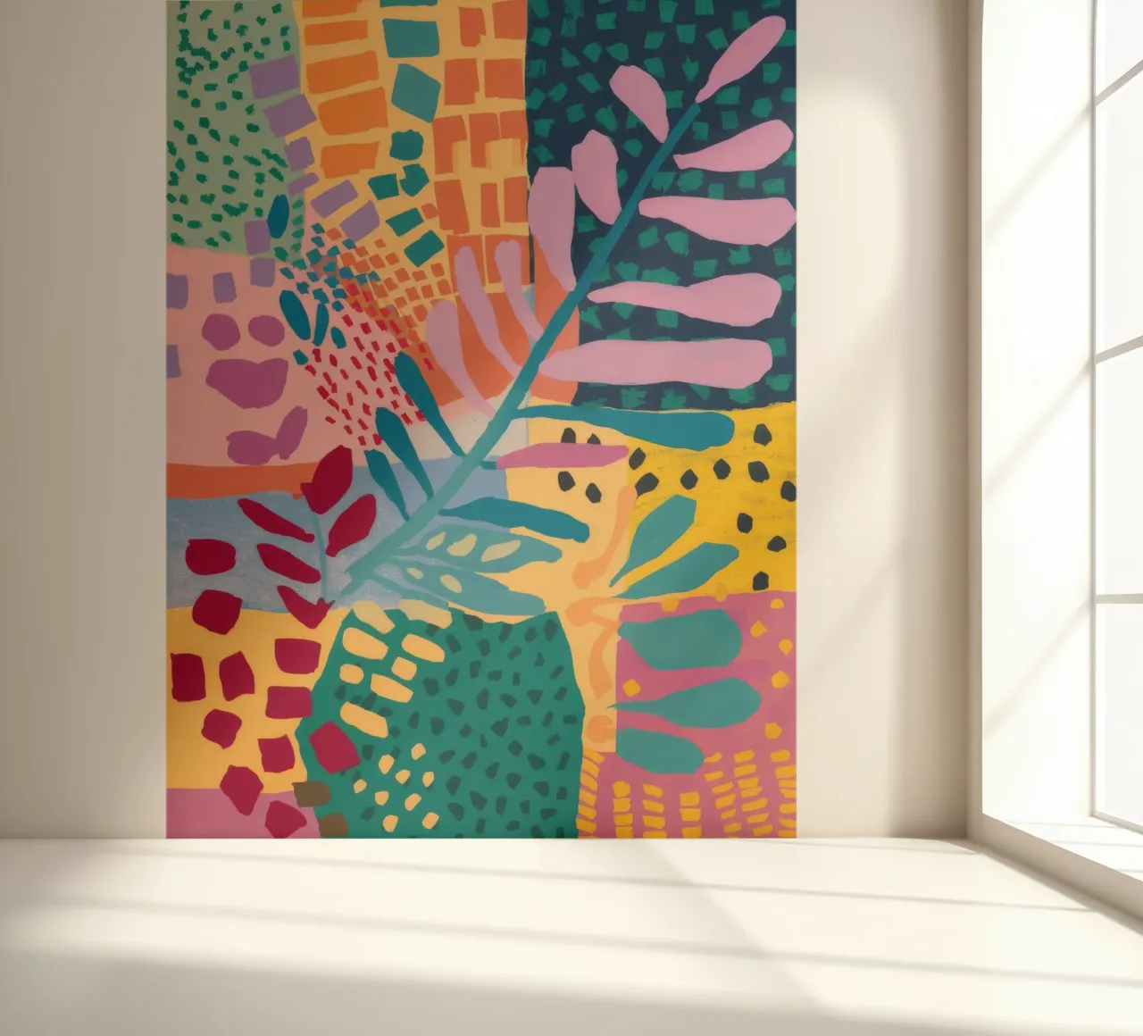 Patchwork Tuinstroom fotobehang van Zep Layers