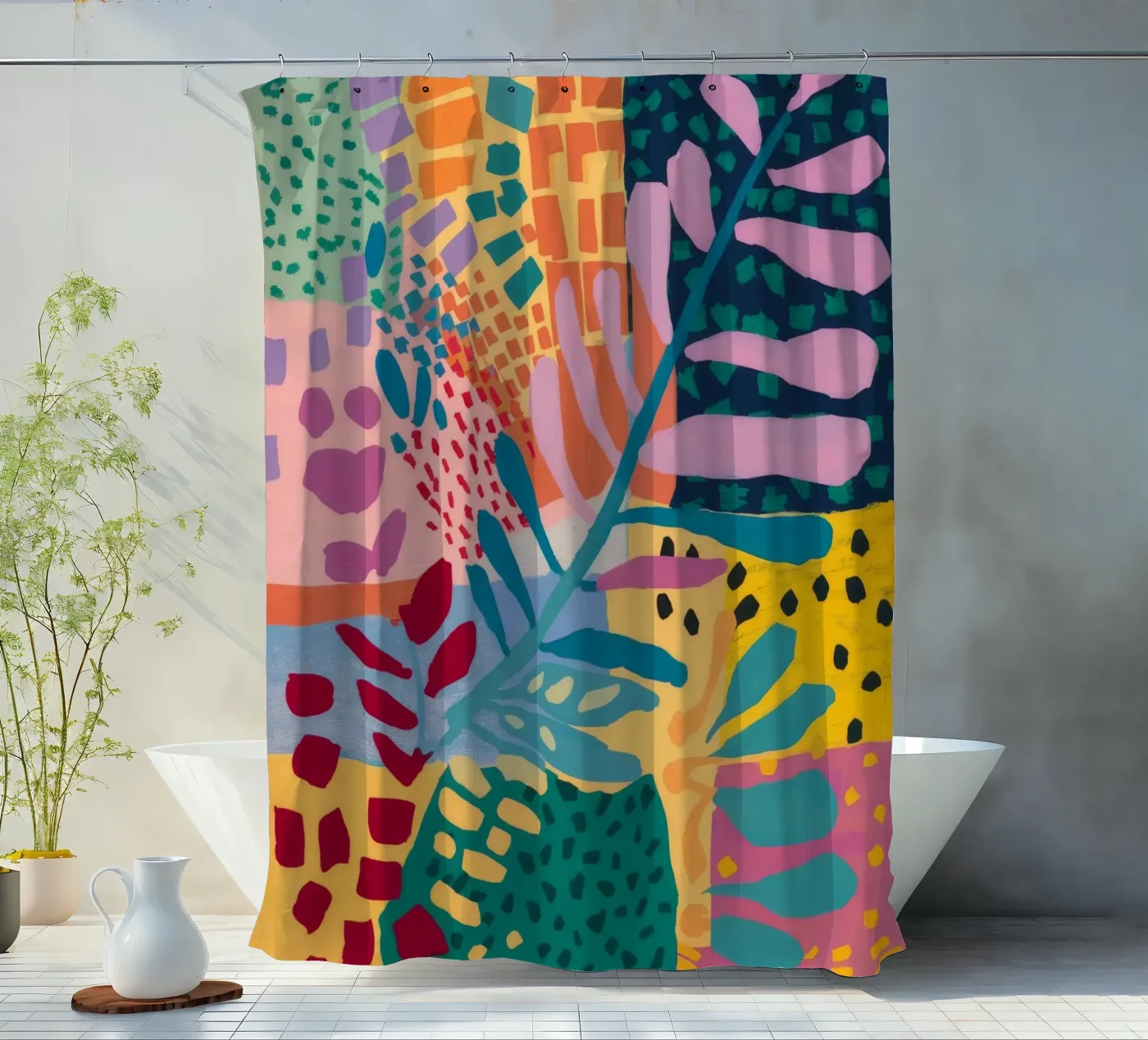 Flusso del giardino patchwork tenda da doccia da Zep Layers