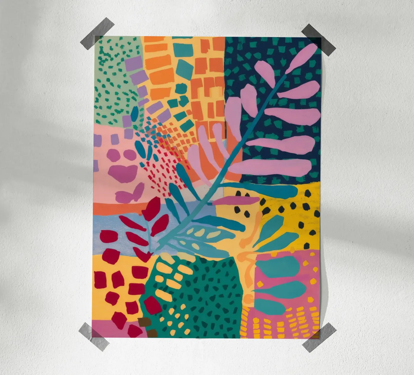 Patchwork Tuinstroom poster van Zep Layers