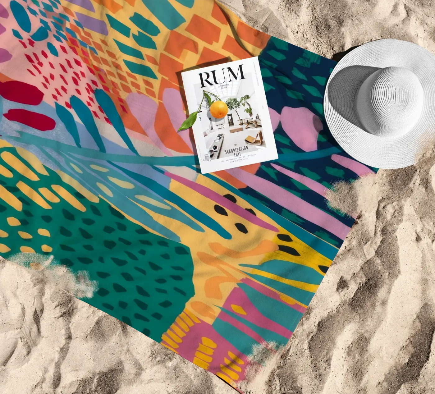 Patchwork Garden Flow beach towel by Zep Layers