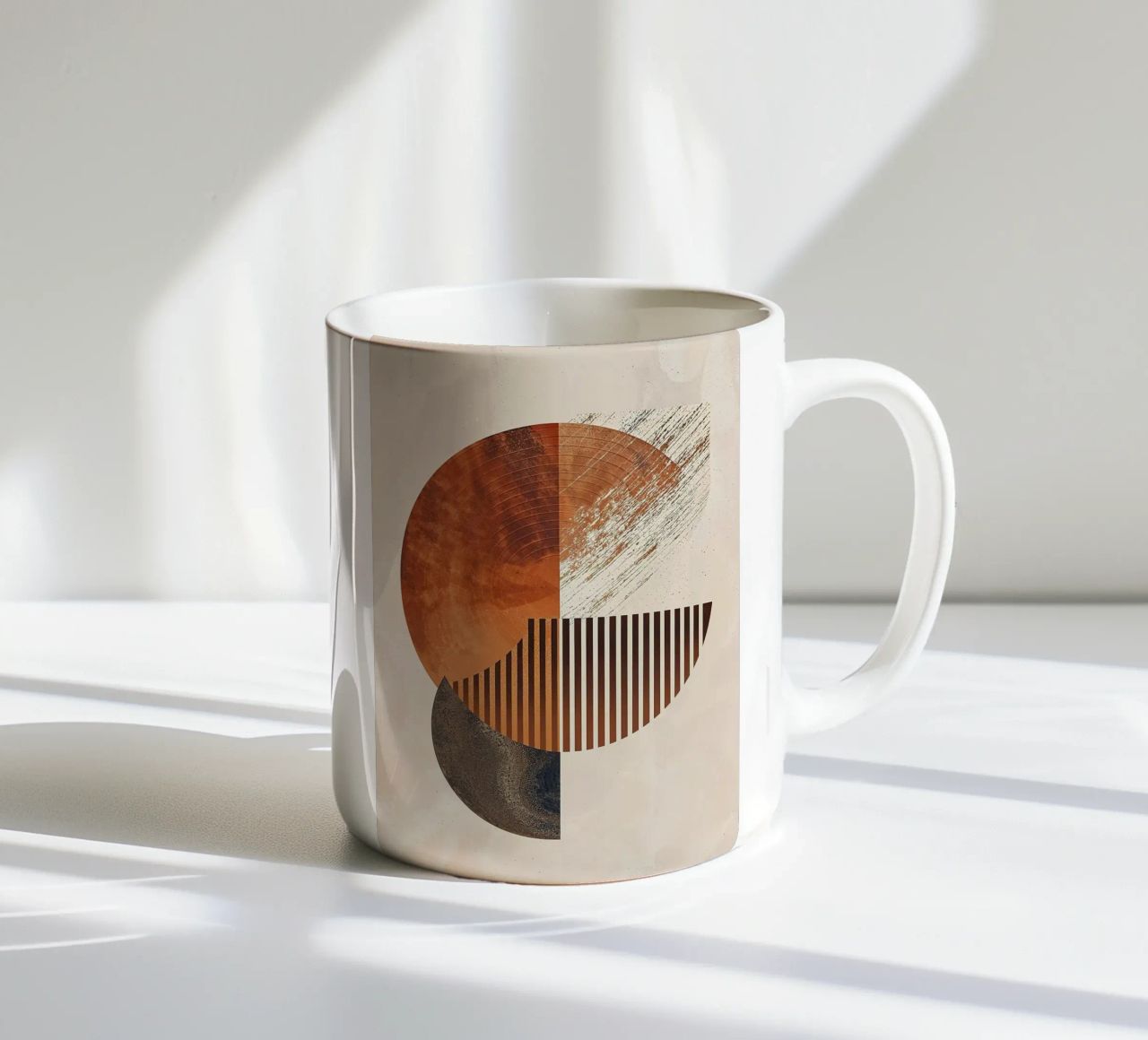 cerchio linee curve geometria texture minimalista semicerchio tazza in ceramica da Perry Kale