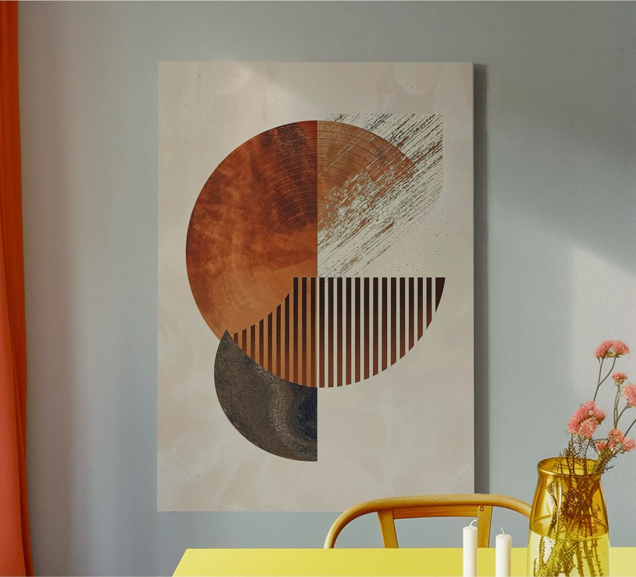 circle lines curves geometry textures minimalist half-circle canvas by Perry Kale