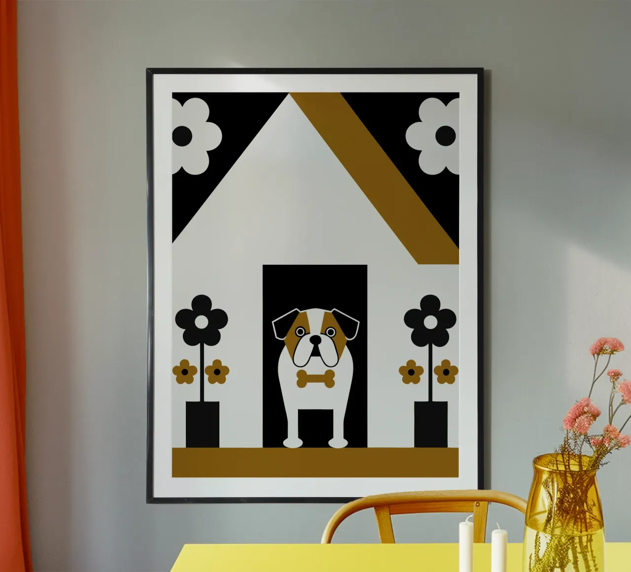 Bulldog e fiore poster da LOOK DIFFERENT