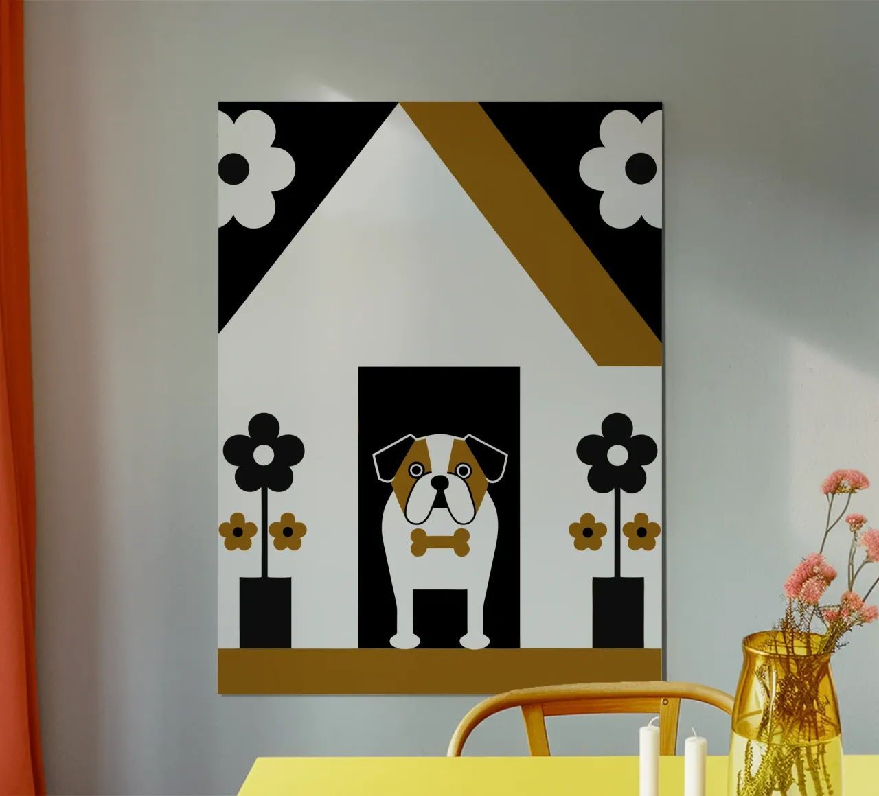 Bulldog e fiore poster da LOOK DIFFERENT