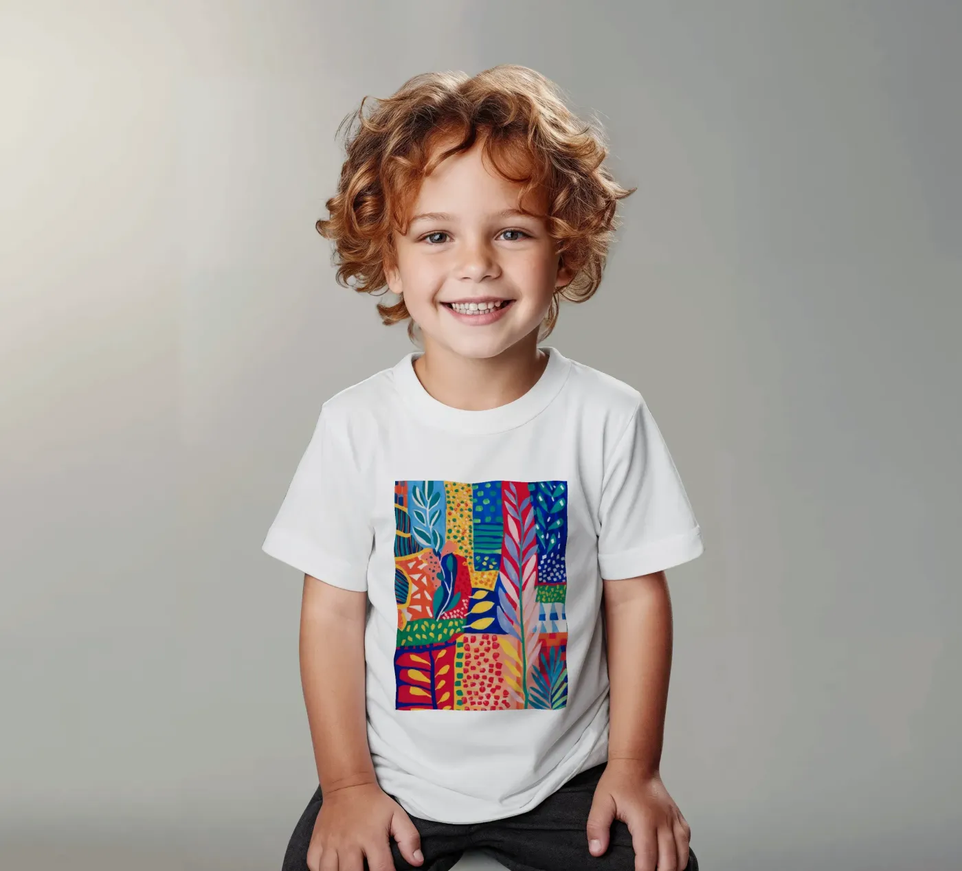 Arazzo Patchwork Jungle t-shirt bambini da Zep Layers