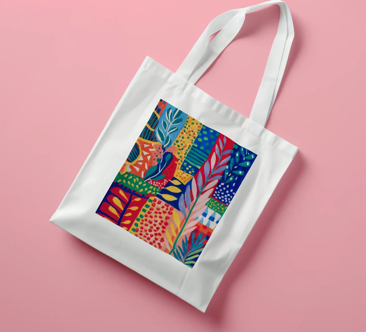 Patchwork Dschungel Wandteppich Jutebeutel von Zep Layers