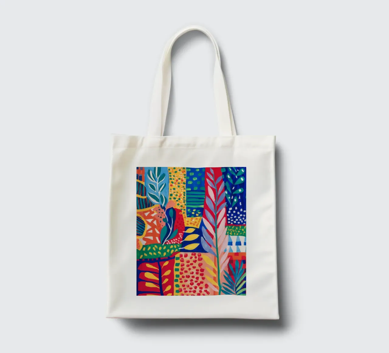 Patchwork Dschungel Wandteppich Jutebeutel von Zep Layers