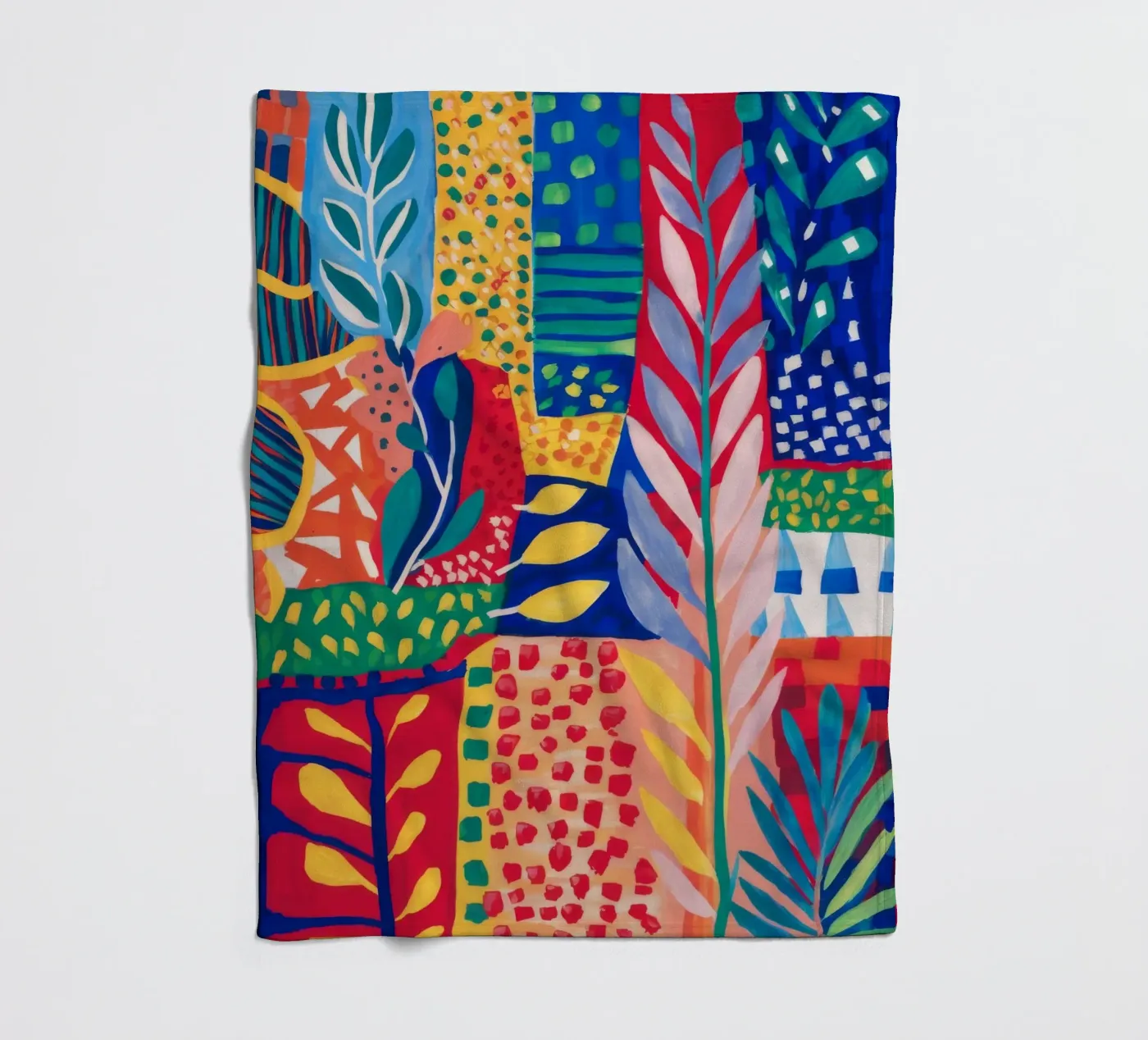 Patchwork Jungle Tapestry fleece blanket by Zep Layers