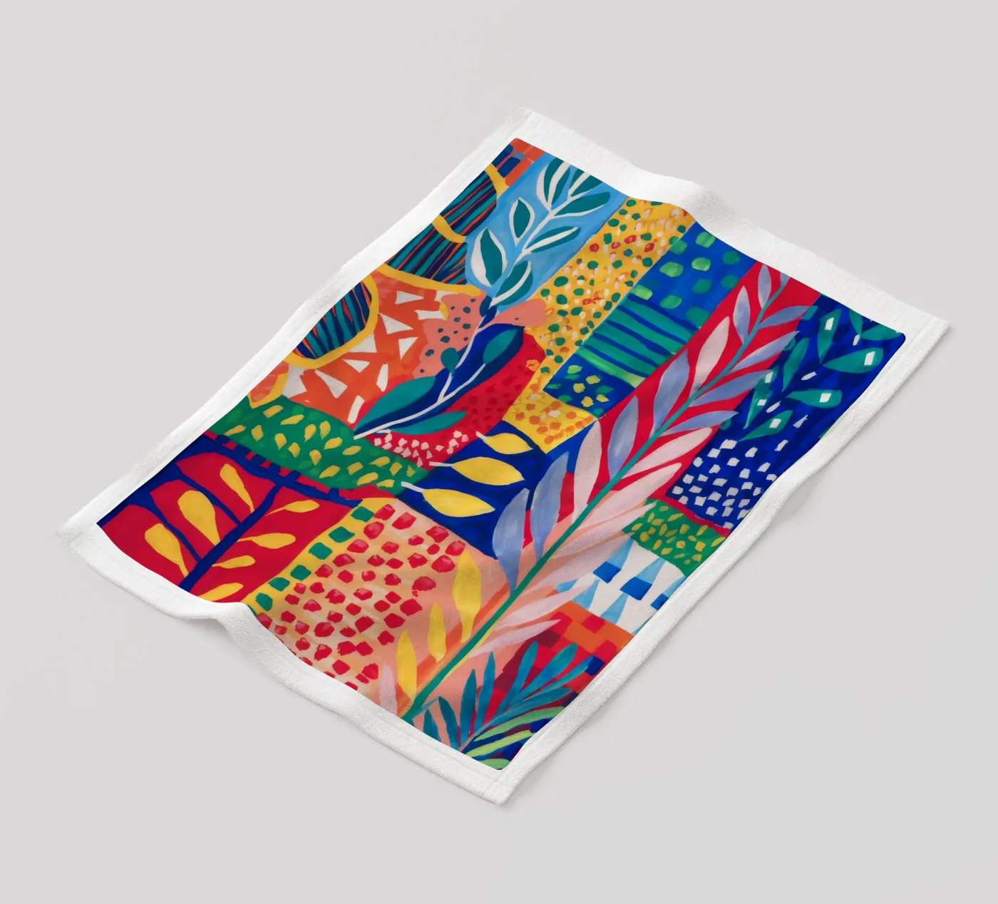 Patchwork Jungle Tapestry fleece blanket by Zep Layers