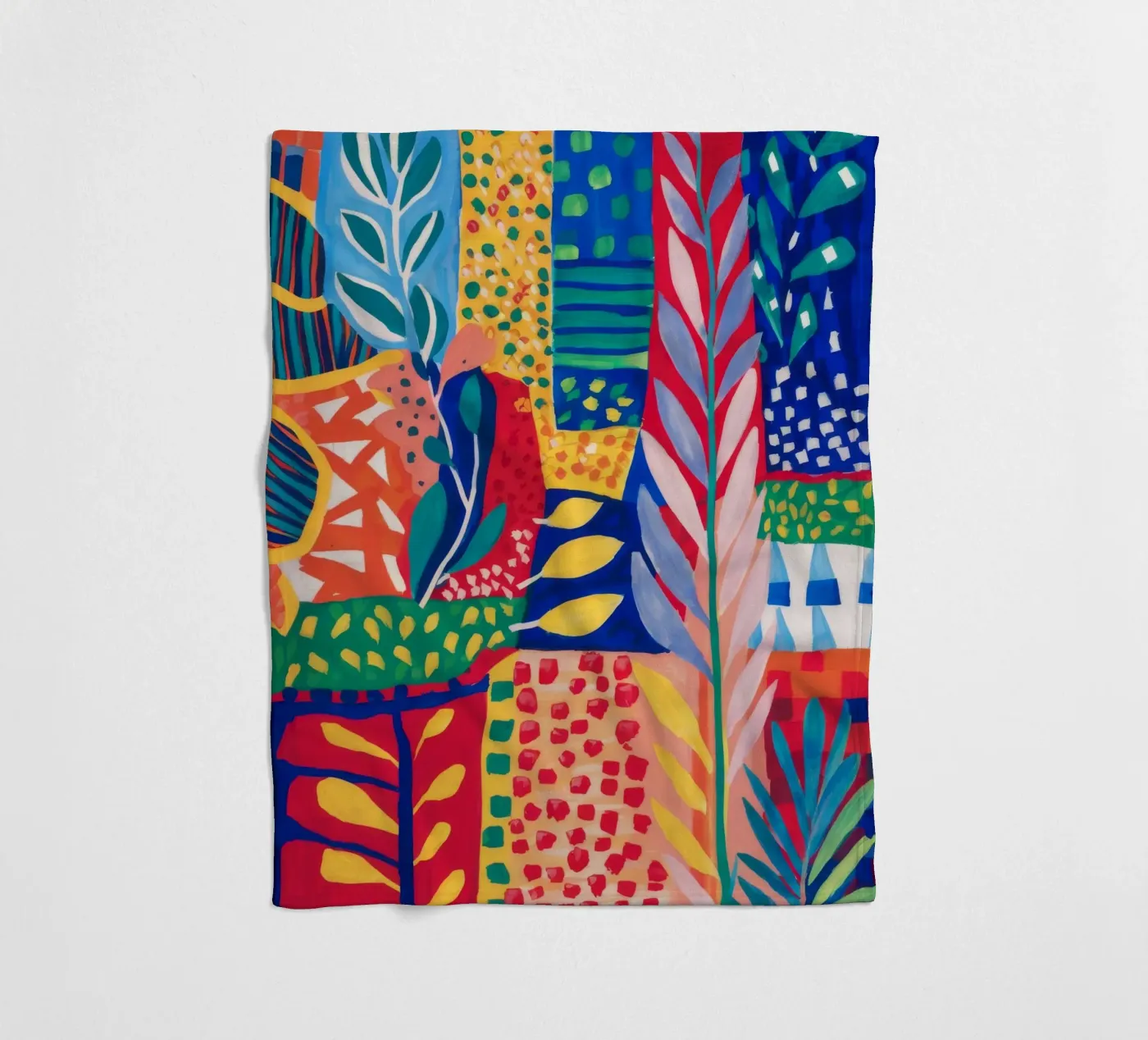 Patchwork Jungle Tapestry fleece blanket by Zep Layers