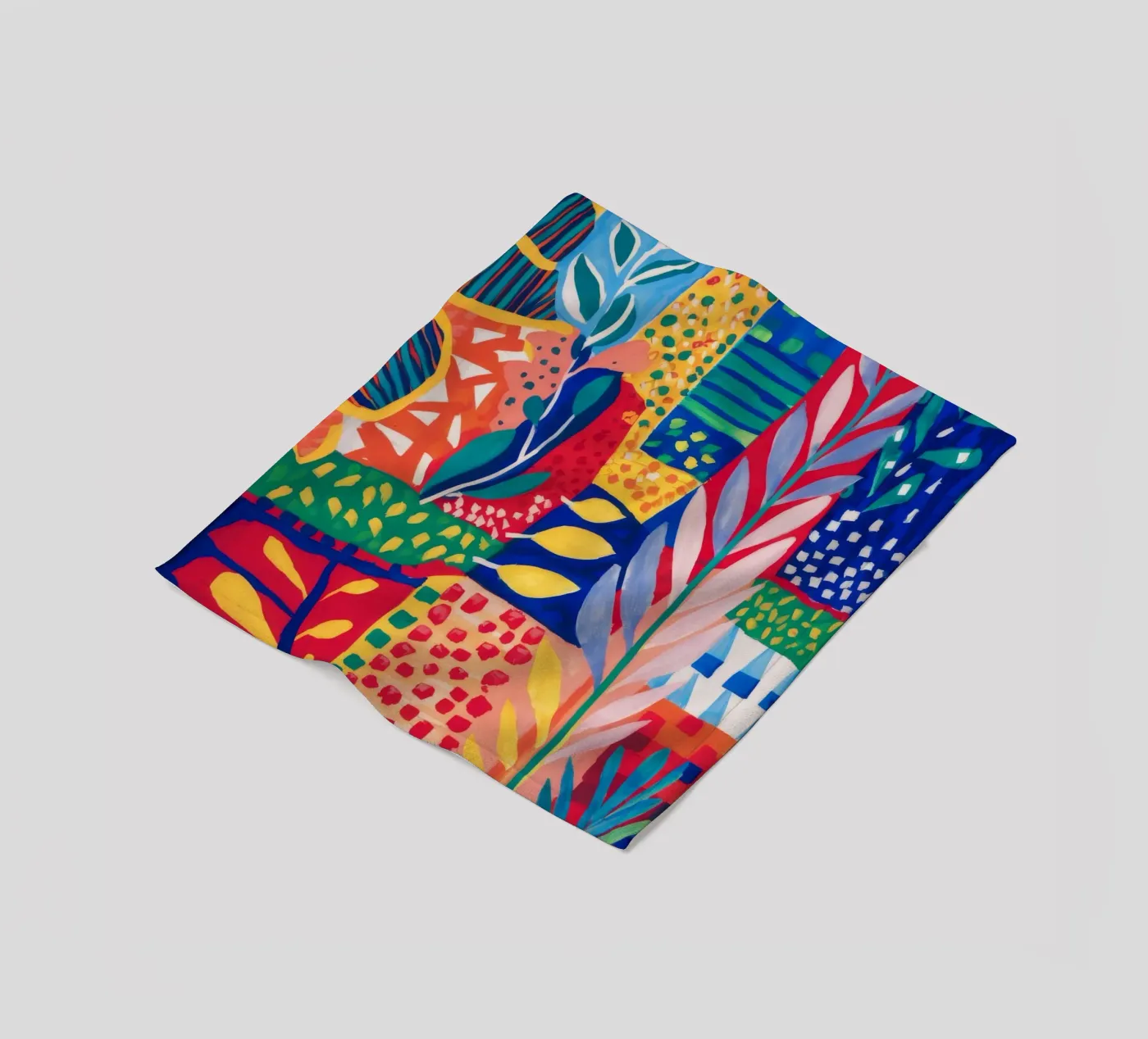 Patchwork Jungle Tapestry fleece blanket by Zep Layers