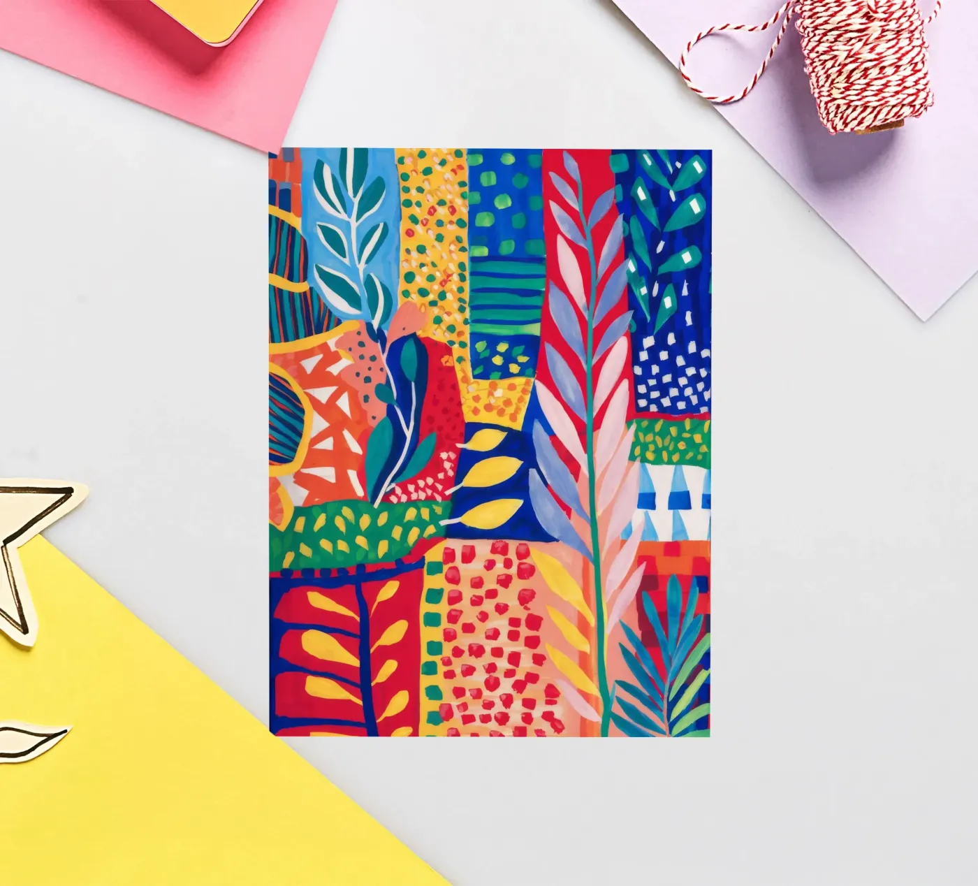 Patchwork Jungle Tapestry sticker by Zep Layers