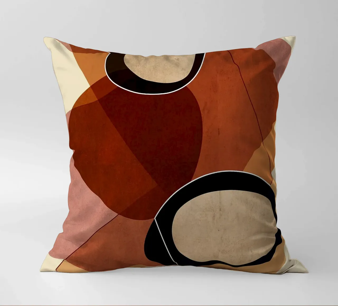 geometrische vormen overlappende vormen abstracte ovalen kleur laye kussen van Jhon W Caquimbo