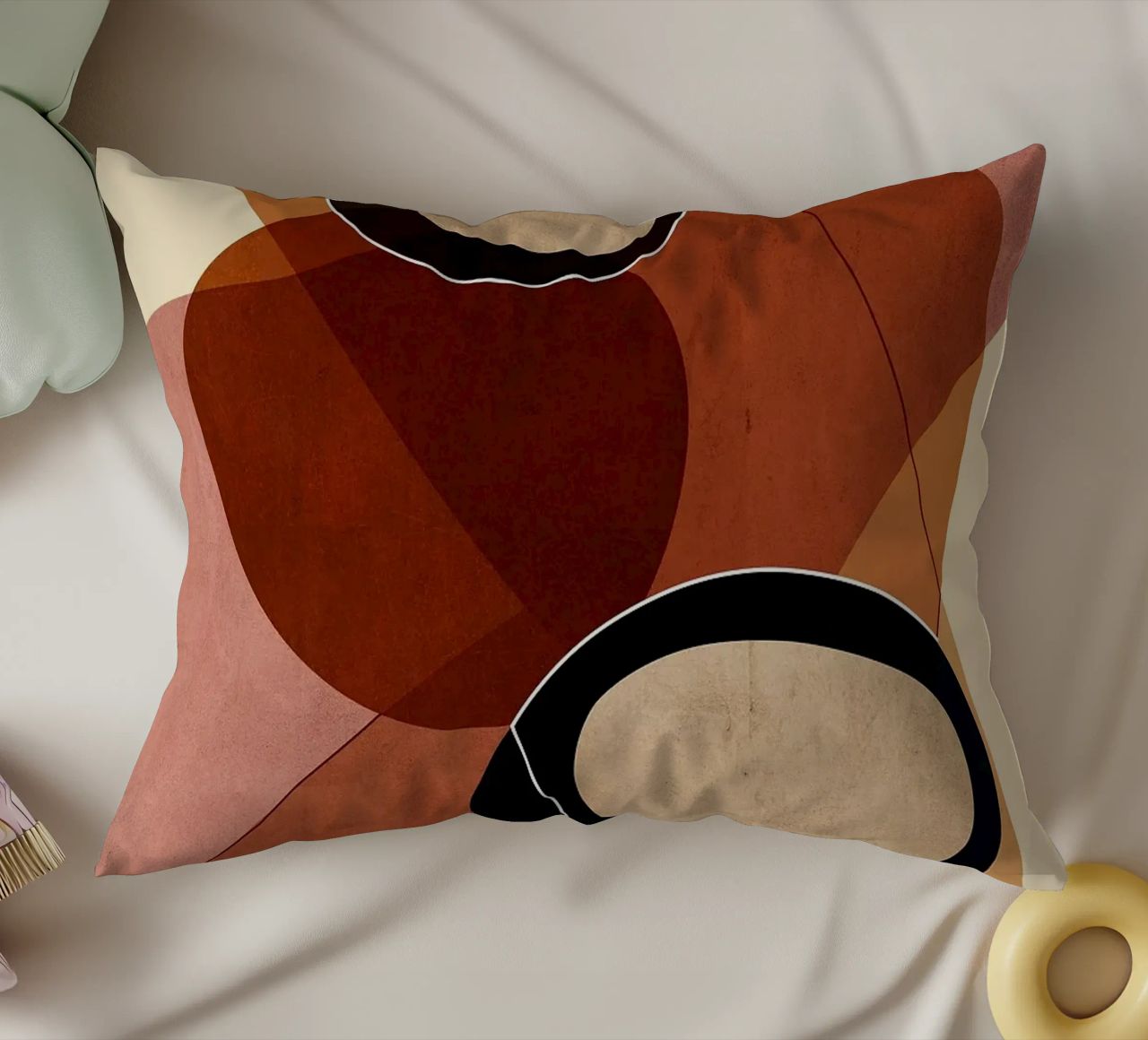 forme geometriche sovrapposte forme astratte ovali colore laye cuscino da Jhon W Caquimbo
