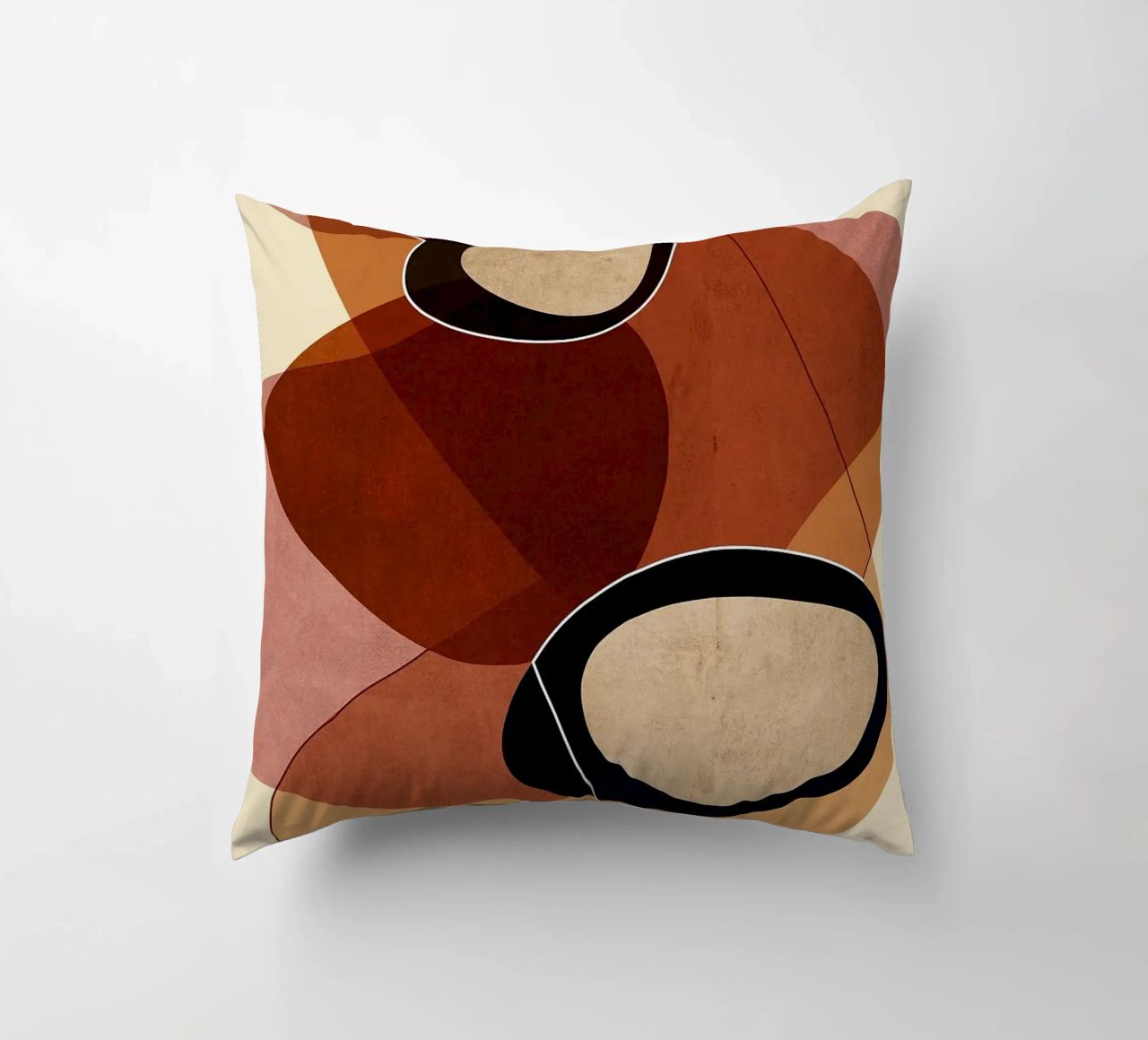 forme geometriche sovrapposte forme astratte ovali colore laye cuscino da Jhon W Caquimbo