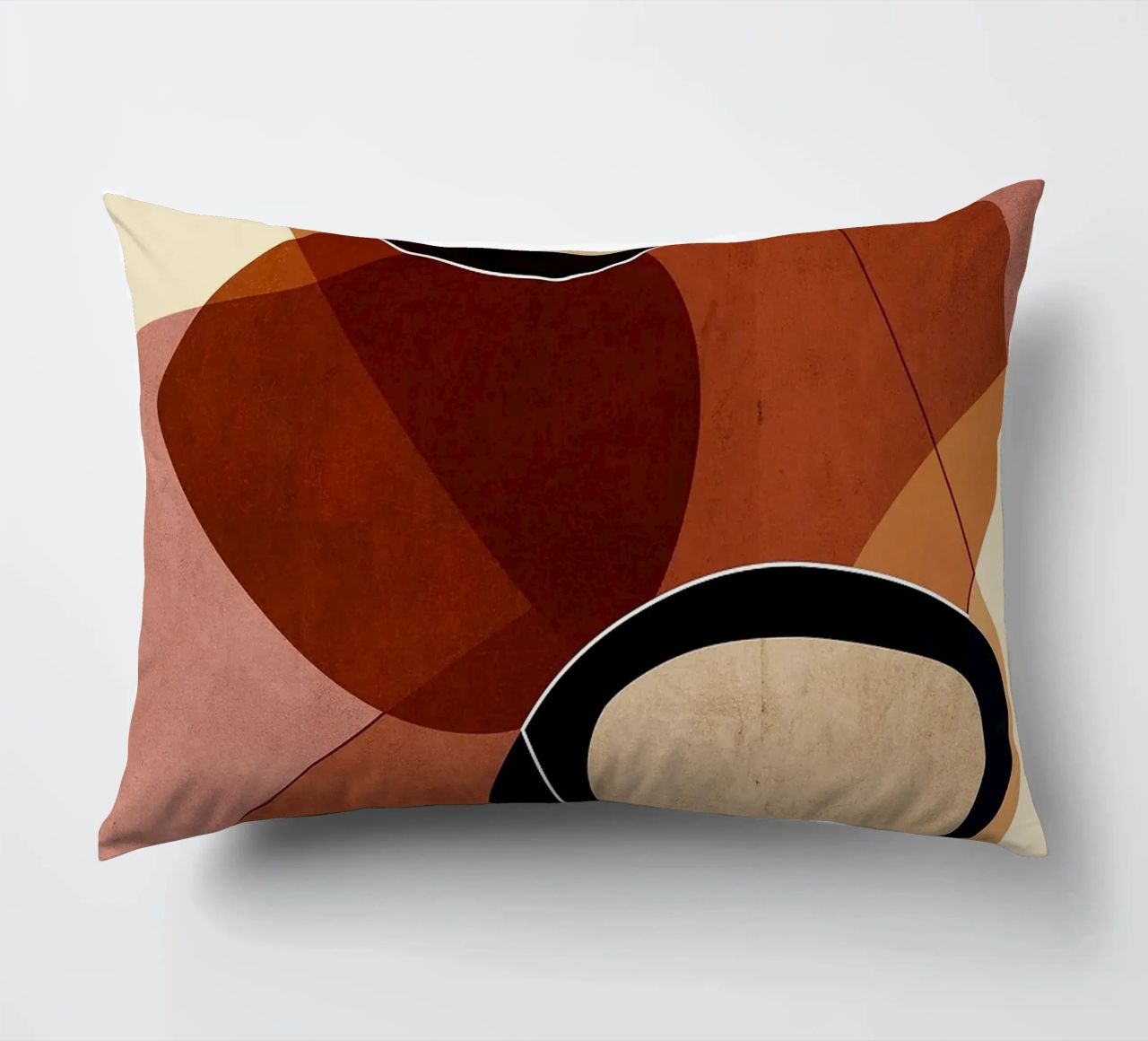 forme geometriche sovrapposte forme astratte ovali colore laye cuscino da Jhon W Caquimbo